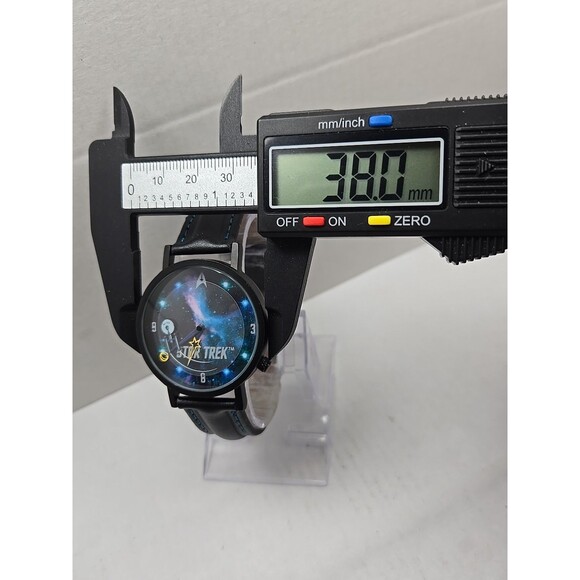 Star Trek Enterprise Space Dial Quartz Watch New Battery Leather Strap Mens 38mm - Picture 5 of 12